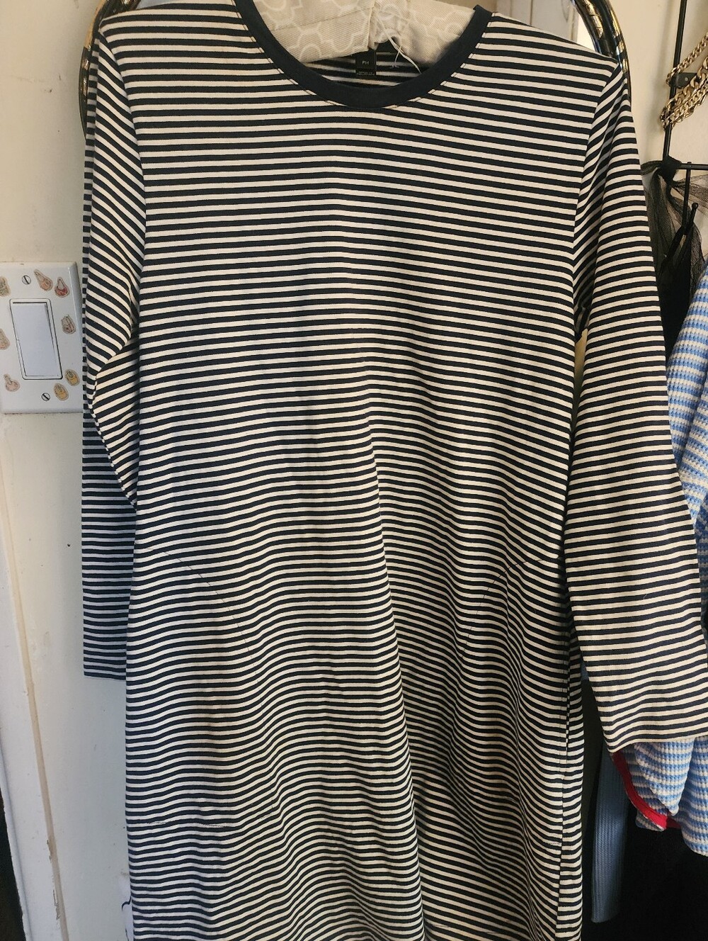 J. Crew Navy and White Striped Knit Mini Dress Has Deep Pockets